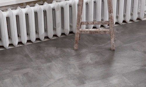SPC ламинат под плитку Vinilam Ceramo Stone Серый Бетон 61602