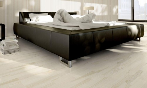 Замковый пробковый пол Corkstyle Wood Esche Weiss
