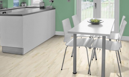 Замковый пробковый пол Corkstyle Wood Esche Weiss