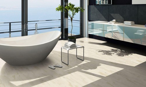 Замковый пробковый пол Corkstyle Wood Esche Weiss