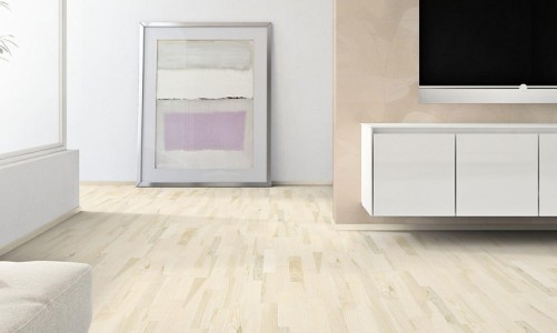 Замковый пробковый пол Corkstyle Wood Esche Weiss