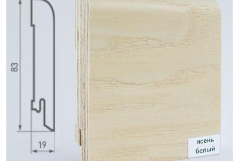 Плинтус Finitura Dekor Шпонированный 83х19 мм Ясень Белый
