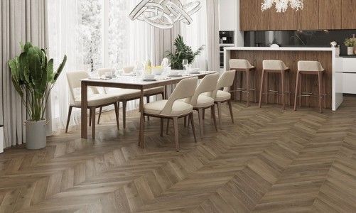 SPC ламинат французская елка Chevron Alpine Дуб Насыщенный ECO 18-4