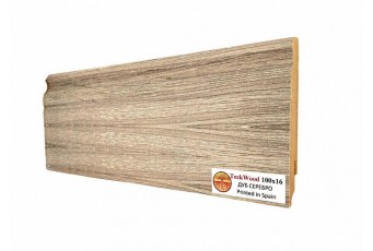 Плинтус TeckWood Ламинированный 100х16 мм Дуб Серебро
