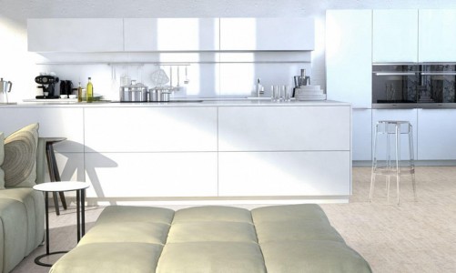 Клеевой пробковый пол Corkstyle Ecocork Linea White