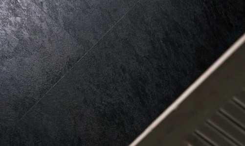 Плитка ПВХ под плитку Vinilam Ceramo Stone Glue Сланцевый Черный 61607
