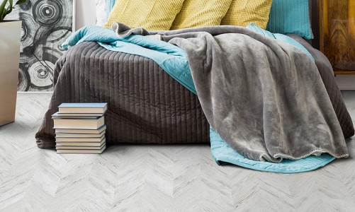 Замковый пробковый пол Corkstyle Chevron Chevron White
