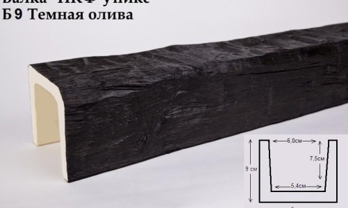 Балка декоративная Уникс Б9 Тёмная олива 3м из полиуретана