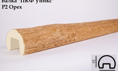 Балка декоративная Уникс Р2 Орех 3м из полиуретана