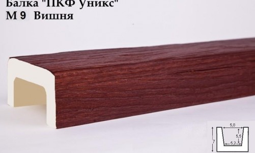 Балка декоративная Уникс М9 Вишня 3м из полиуретана