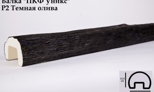 Балка декоративная Уникс Р2 Темная олива 3м из полиуретана