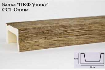 Балка декоративная Уникс СС1 Олива (3 м) из полиуретана
