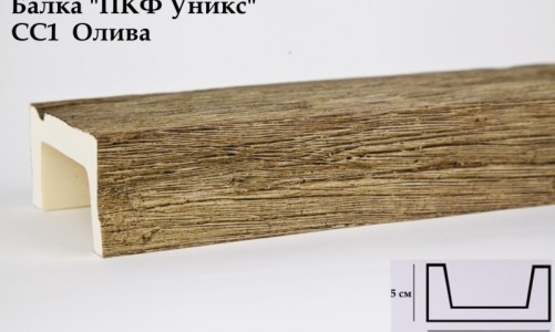 Балка декоративная Уникс СС1 Олива (3 м) из полиуретана