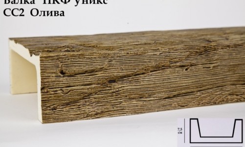 Балка декоративная Уникс СС2 Олива (3 м) из полиуретана
