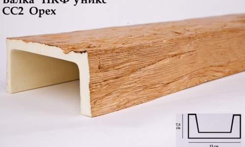Балка декоративная Уникс СС2 Орех (2 м) из полиуретана