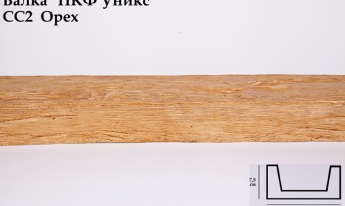 Балка декоративная Уникс СС2 Орех (2 м) из полиуретана