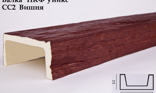 Балка декоративная Уникс СС2 Вишня (2 м) из полиуретана