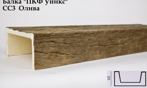 Балка декоративная Уникс СС3 Олива (3 м) из полиуретана
