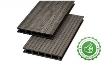 Террасная доска из ДПК двухсторонняя Ecodeck БРАЙТ МАКС ШАЛЕ 2D ШОКОЛАД