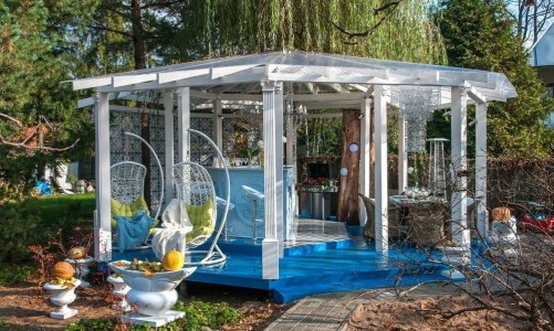 Террасная доска из ДПК двухсторонняя Ecodeck БРАЙТ ВЕЛЬВЕТ ШАЛЕ СИНИЙ