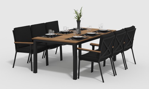 Gardenini - Обеденная зона Gardenini Bella Calma S 200 Цвет: Карбон, черный Обеденная зона Gardenini Bella Calma S 200 Цвет: Карбон, черный