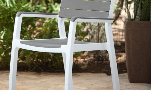 Keter - Стул Keter Harmony armchair серый-белый Стул Keter Harmony armchair серый-белый