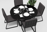 Gardenini - Обеденная зона Gardenini Primavera Carbon Антрацит с стульями Voglie Обеденная зона Gardenini Primavera Carbon Антрацит с стульями Voglie