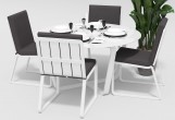 Gardenini - Обеденная зона Gardenini Primavera White Антрацит с стульями Voglie Обеденная зона Gardenini Primavera White Антрацит с стульями Voglie