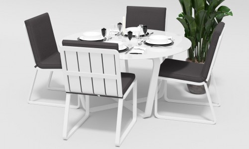 Gardenini - Обеденная зона Gardenini Primavera White Антрацит с стульями Voglie Обеденная зона Gardenini Primavera White Антрацит с стульями Voglie