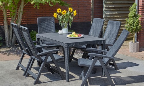Стол Keter Girona table flat waves графит
