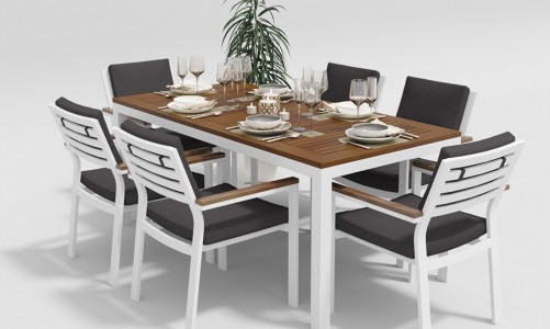 Gardenini - Обеденная зона Gardenini Bella Calma S 180 Цвет: Белый, антрацит Обеденная зона Gardenini Bella Calma S 180 Цвет: Белый, антрацит