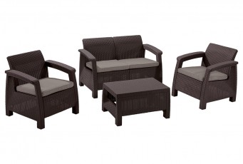 Лаунж зона Keter Corfu Set коричневый