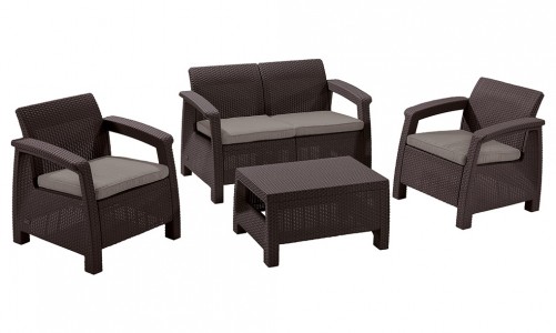 Keter - Лаунж зона Keter Corfu Set коричневый Лаунж зона Keter Corfu Set коричневый