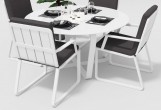 Gardenini - Обеденная зона Gardenini Primavera White Антрацит с стульями Voglie Armrest Обеденная зона Gardenini Primavera White Антрацит с стульями Voglie Armrest
