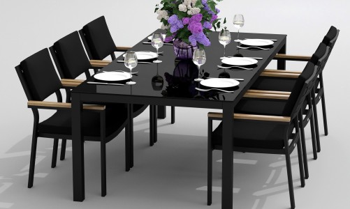 IdealPatio - Обеденная группа Ideal Patio Cana Bonta 220 Цвет: карбон, чёрный Обеденная группа Ideal Patio Cana Bonta 220 Цвет: карбон, чёрный