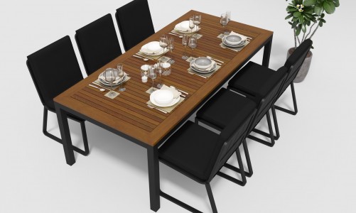 Gardenini - Обеденная зона Gardenini Bella Carbon Voglie 220 Цвет: Черный Обеденная зона Gardenini Bella Carbon Voglie 220 Цвет: Черный