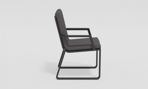 Gardenini - Обеденная зона Gardenini Malia Carbon 180 Антрацит со стульями Voglie Armrest Обеденная зона Gardenini Malia Carbon 180 Антрацит со стульями Voglie Armrest