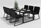 Gardenini - Обеденная зона Gardenini Voglie Carbon 220 Черный со стульями Voglie Armrest Обеденная зона Gardenini Voglie Carbon 220 Черный со стульями Voglie Armrest