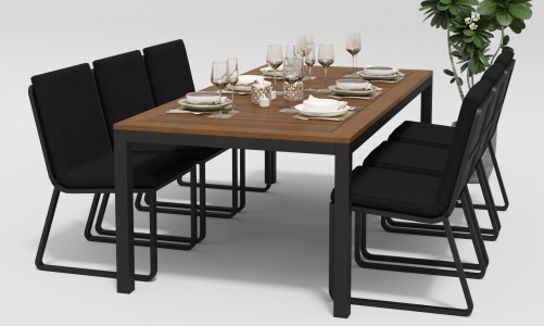 Gardenini - Обеденная зона Gardenini Bella Carbon Voglie 220 Цвет: Черный Обеденная зона Gardenini Bella Carbon Voglie 220 Цвет: Черный