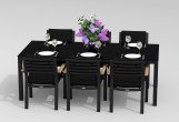 IdealPatio - Обеденная группа Ideal Patio Cana Bonta 220 Цвет: карбон, чёрный Обеденная группа Ideal Patio Cana Bonta 220 Цвет: карбон, чёрный
