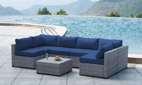 Lite - Комплект мебели из искусственного ротанга Lite Mia Grey Blue Комплект мебели из искусственного ротанга Lite Mia Grey Blue