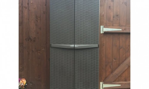 Уличный шкаф Keter Rattan Style Tall серый