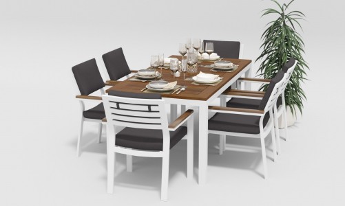 Gardenini - Обеденная зона Gardenini Bella Calma S 180 Цвет: Белый, антрацит Обеденная зона Gardenini Bella Calma S 180 Цвет: Белый, антрацит