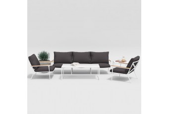 Лаунж зона Gardenini Calma Long White Антрацит