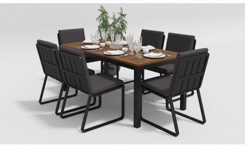 Gardenini - Обеденная зона Gardenini Bella Carbon Voglie 180 Цвет: Антрацит Обеденная зона Gardenini Bella Carbon Voglie 180 Цвет: Антрацит