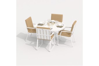 Обеденная группа Ideal Patio Diva Alba 110 Цвет: белый, бежевый