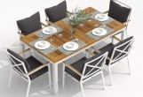 IdealPatio - Обеденная группа Ideal Patio Tella Festa Plus 180 Цвет: белый, антрацит Обеденная группа Ideal Patio Tella Festa Plus 180 Цвет: белый, антрацит