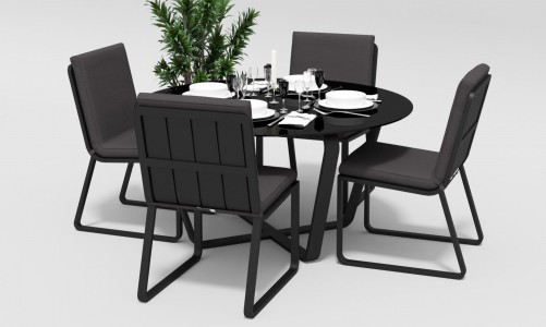 Gardenini - Обеденная зона Gardenini Primavera Carbon Антрацит с стульями Voglie Обеденная зона Gardenini Primavera Carbon Антрацит с стульями Voglie