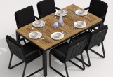 IdealPatio - Обеденная группа Ideal Patio Tella Alba 180 Цвет: карбон, чёрный Обеденная группа Ideal Patio Tella Alba 180 Цвет: карбон, чёрный