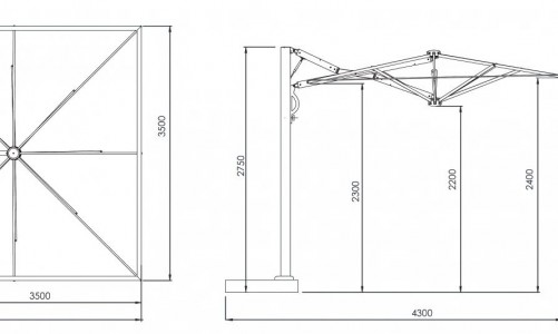 Зонт профессиональный Scolaro Astro Timber